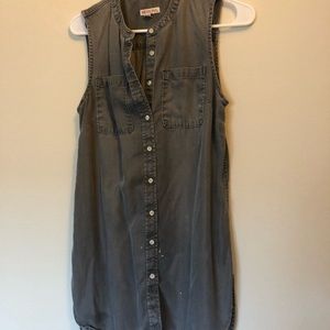 Black slate denim short dress